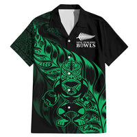 New Zealand Lawn Bowls Custom Family Matching Mermaid Dress and Hawaiian Shirt Green Maori Warrior Tribal Silver Fern - Polynesian Pride