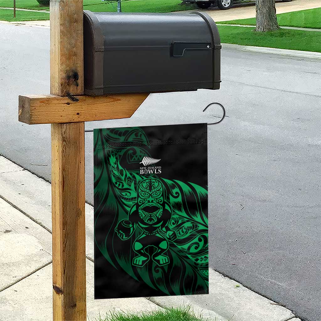 New Zealand Lawn Bowls Garden Flag Green Maori Warrior Tribal Silver Fern - Polynesian Pride