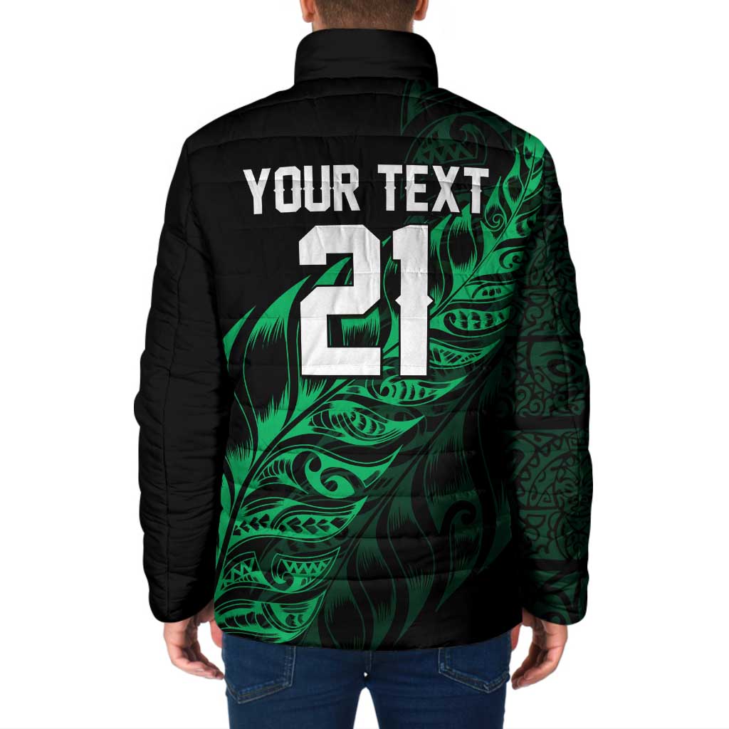 New Zealand Lawn Bowls Custom Padded Jacket Green Maori Warrior Tribal Silver Fern - Polynesian Pride