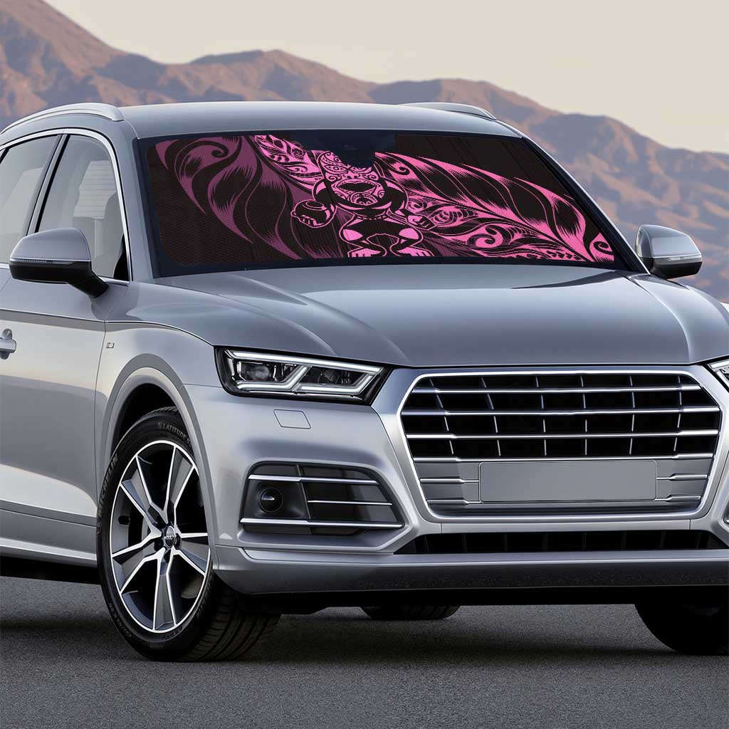 New Zealand Lawn Bowls Auto Sun Shade Pink Maori Warrior Tribal Silver Fern - Polynesian Pride