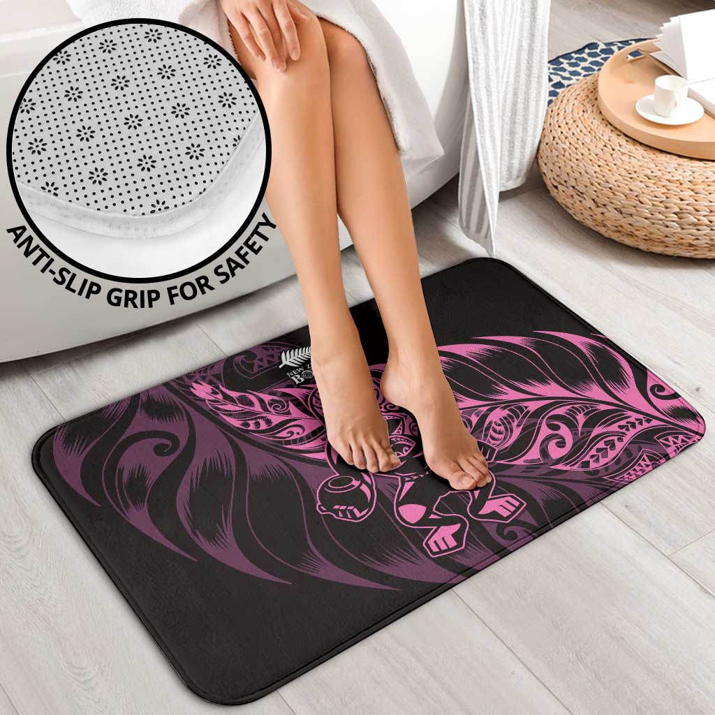 New Zealand Lawn Bowls Bathroom Set Pink Maori Warrior Tribal Silver Fern - Polynesian Pride