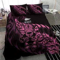 New Zealand Lawn Bowls Bedding Set Pink Maori Warrior Tribal Silver Fern - Polynesian Pride
