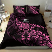 New Zealand Lawn Bowls Bedding Set Pink Maori Warrior Tribal Silver Fern - Polynesian Pride