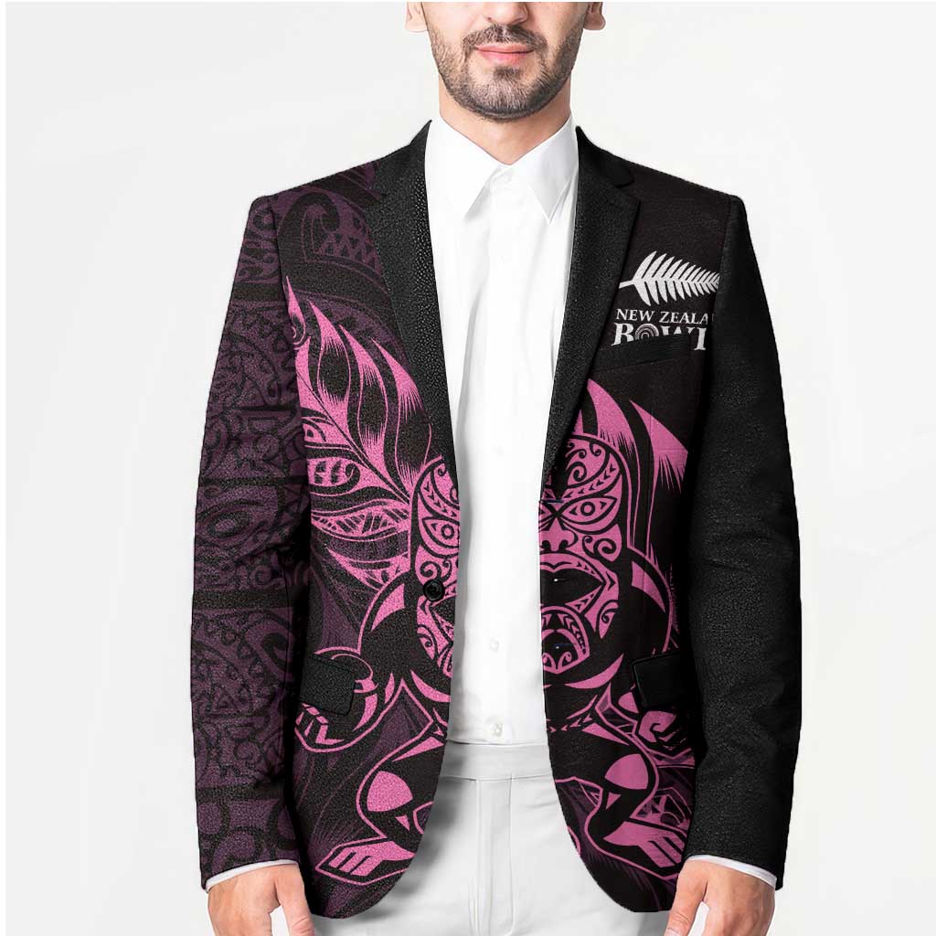 New Zealand Lawn Bowls Custom Blazer Pink Maori Warrior Tribal Silver Fern - Polynesian Pride