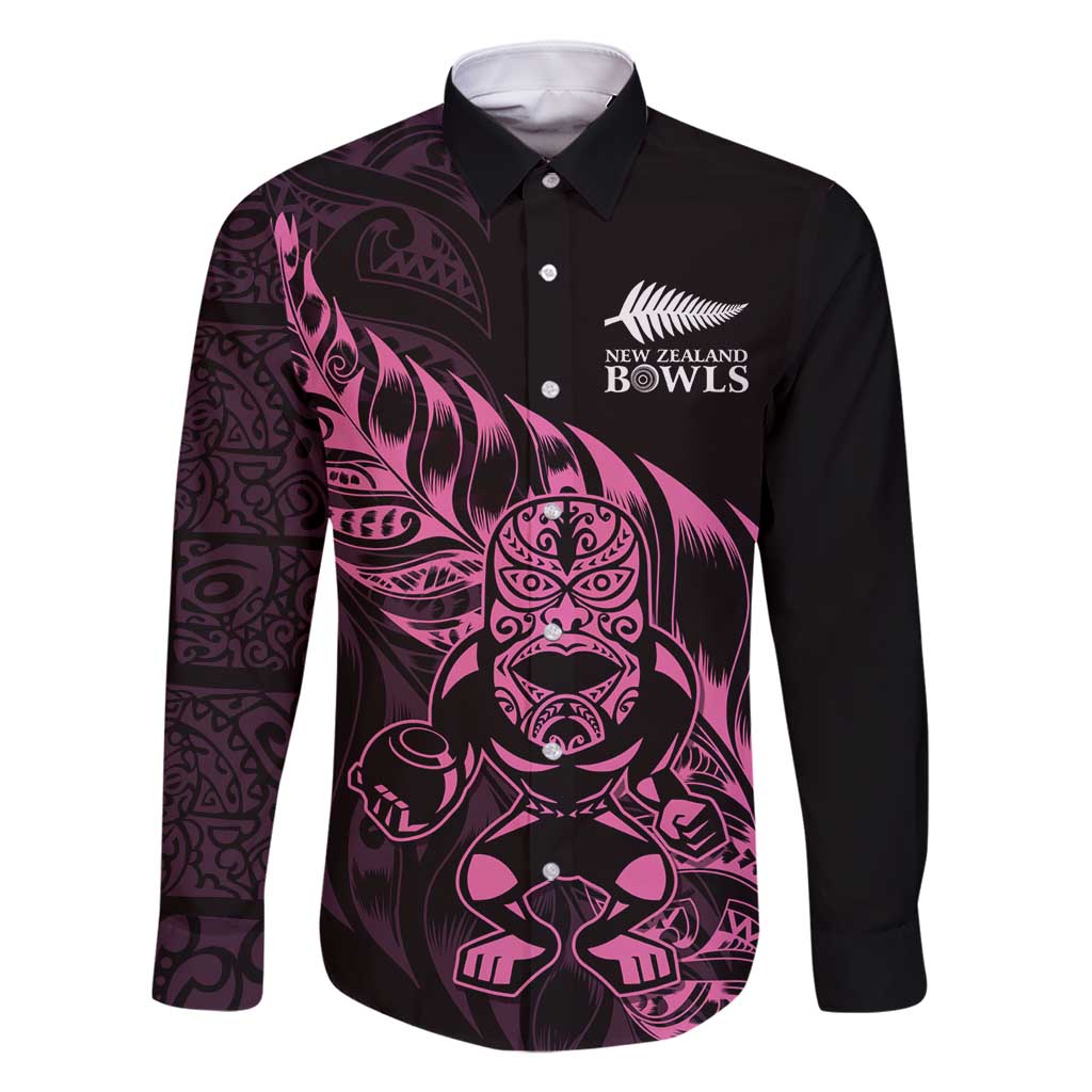 New Zealand Lawn Bowls Custom Family Matching Mermaid Dress and Hawaiian Shirt Pink Maori Warrior Tribal Silver Fern - Polynesian Pride
