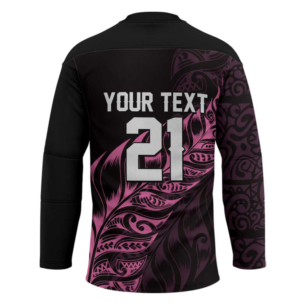 New Zealand Lawn Bowls Custom Hockey Jersey Pink Maori Warrior Tribal Silver Fern - Polynesian Pride