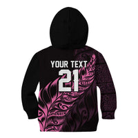 New Zealand Lawn Bowls Custom Kid Hoodie Pink Maori Warrior Tribal Silver Fern - Polynesian Pride