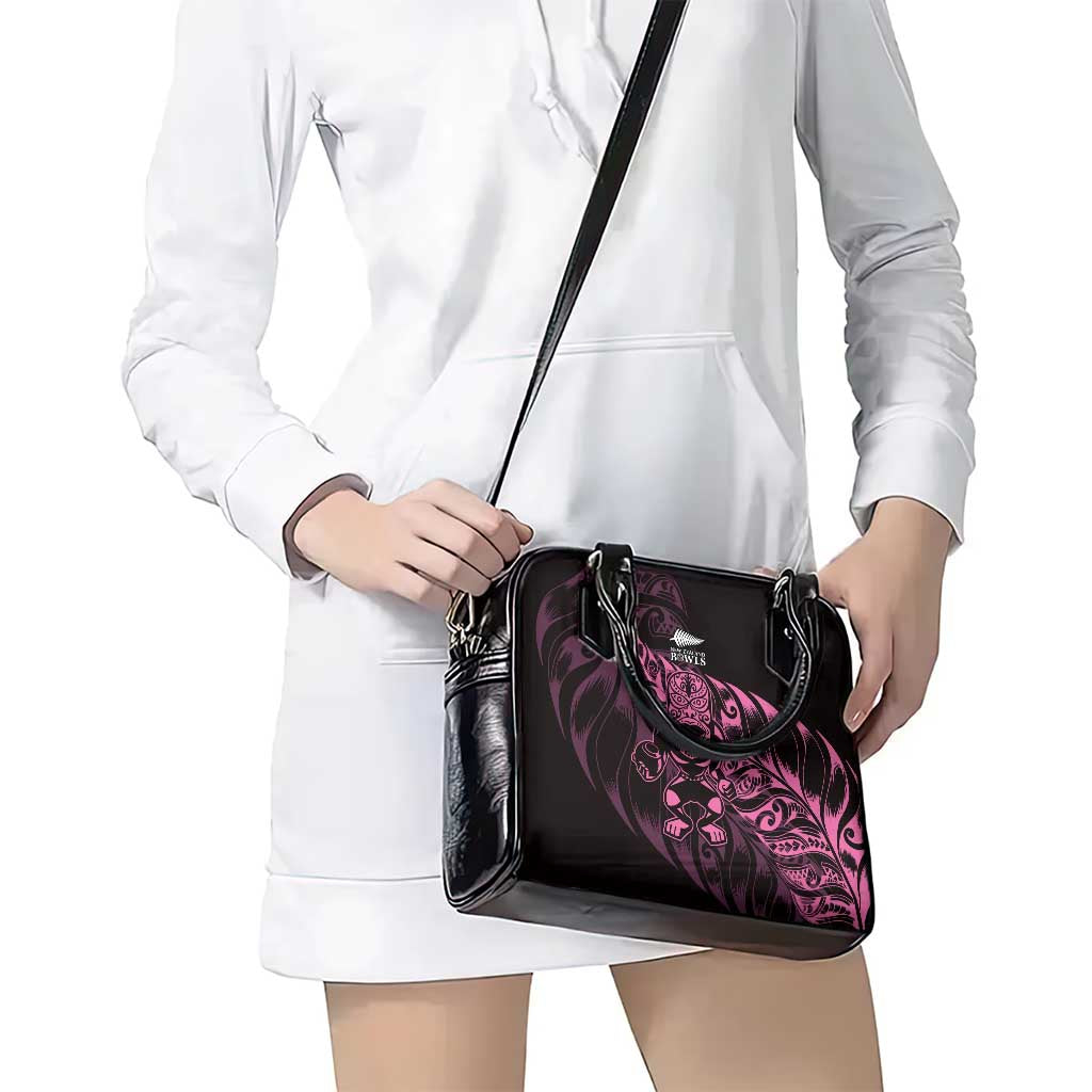 New Zealand Lawn Bowls Shoulder Handbag Pink Maori Warrior Tribal Silver Fern - Polynesian Pride