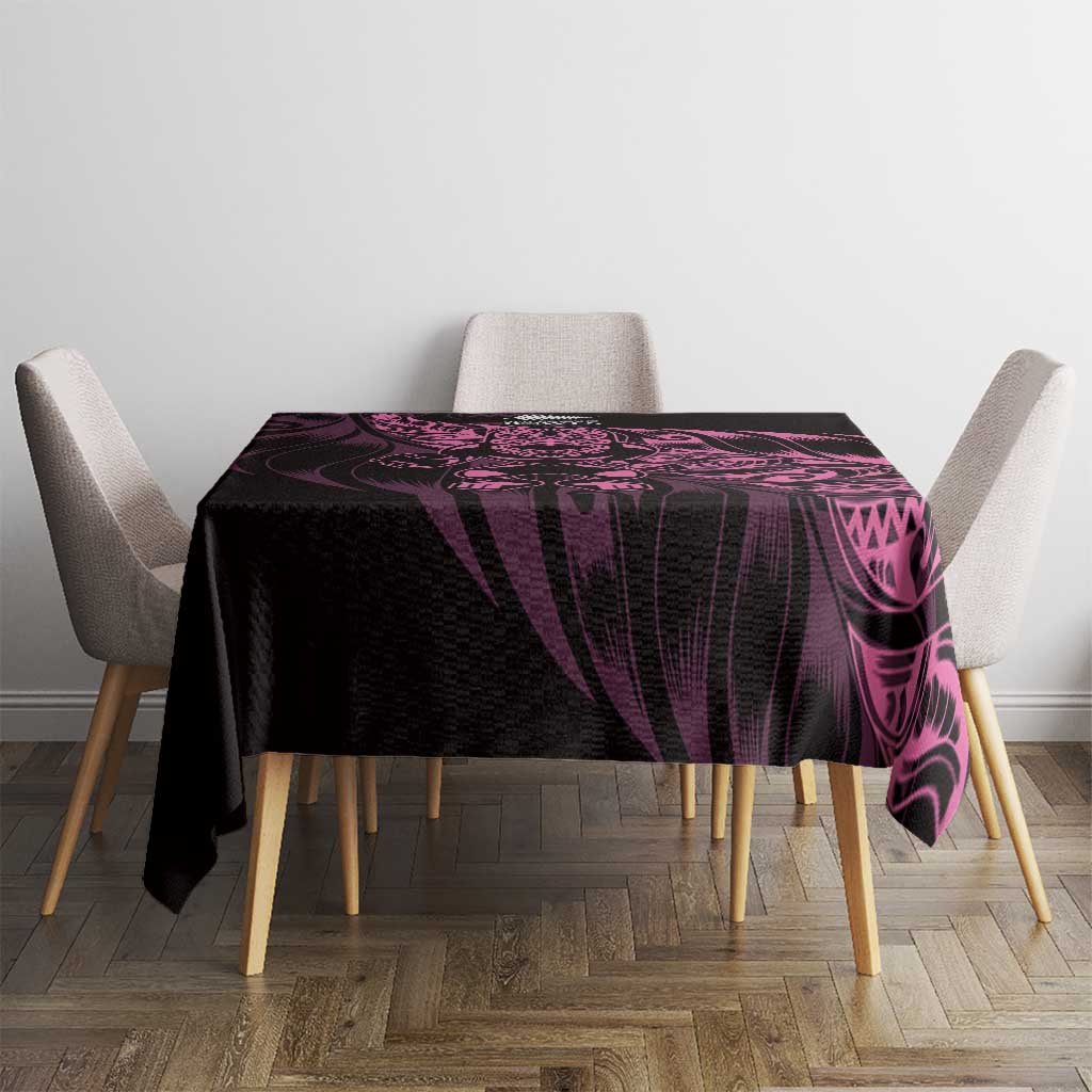 New Zealand Lawn Bowls Tablecloth Pink Maori Warrior Tribal Silver Fern - Polynesian Pride