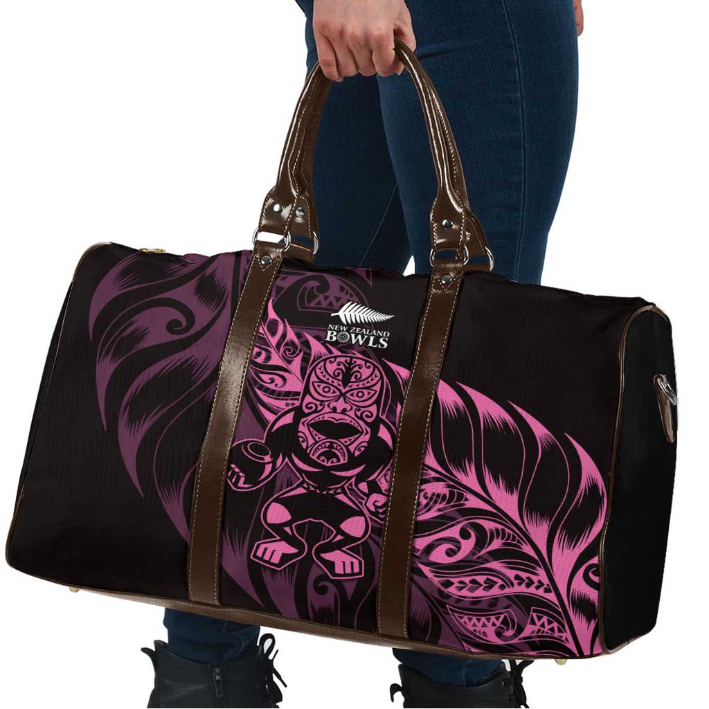 New Zealand Lawn Bowls Travel Bag Pink Maori Warrior Tribal Silver Fern - Polynesian Pride