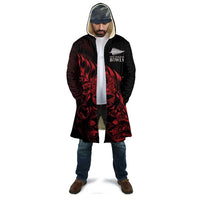 New Zealand Lawn Bowls Custom Cloak Red Maori Warrior Tribal Silver Fern - Polynesian Pride