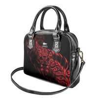 New Zealand Lawn Bowls Shoulder Handbag Red Maori Warrior Tribal Silver Fern - Polynesian Pride