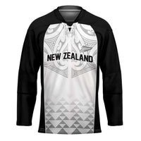 World Football 2026 New Zealand Custom Hockey Jersey All White Fern Maori Tribal LT9 Unisex White - Polynesian Pride