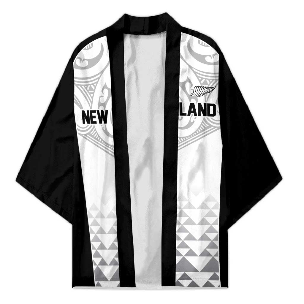 World Football 2026 New Zealand Custom Kimono All White Fern Maori Tribal LT9 Unisex White - Polynesian Pride