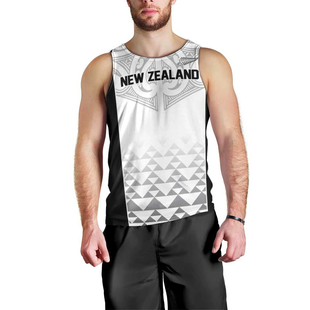 World Football 2026 New Zealand Custom Men Tank Top All White Fern Maori Tribal LT9 - Polynesian Pride