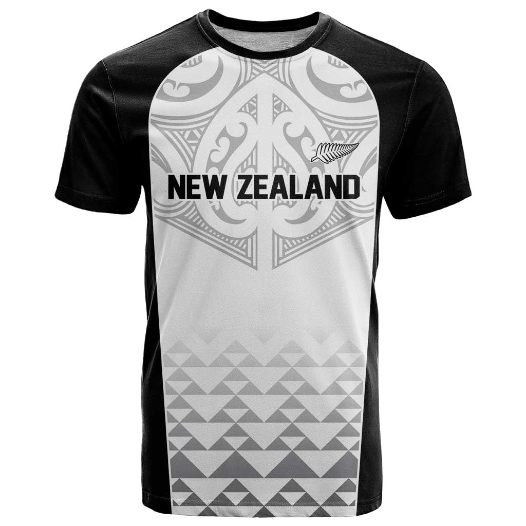 World Football 2026 New Zealand Custom T Shirt All White Fern Maori Tribal LT9 White - Polynesian Pride