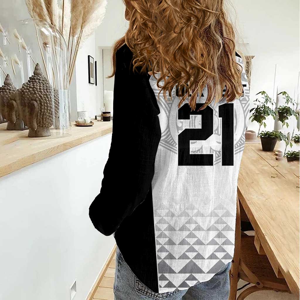 World Football 2026 New Zealand Custom Women Casual Shirt All White Fern Maori Tribal LT9 - Polynesian Pride