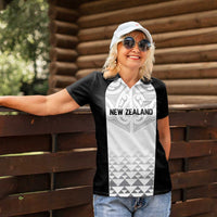 World Football 2026 New Zealand Custom Women Polo Shirt All White Fern Maori Tribal - Polynesian Pride