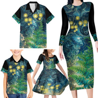 New Zealand Matariki Waipuna-a-rangi Family Matching Long Sleeve Bodycon Dress and Hawaiian Shirt He Roimata o Rangi LT9 - Polynesian Pride