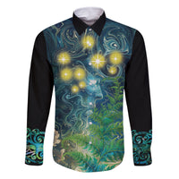 New Zealand Matariki Waipuna-a-rangi Family Matching Long Sleeve Bodycon Dress and Hawaiian Shirt He Roimata o Rangi LT9 Dad's Shirt - Long Sleeve Black - Polynesian Pride