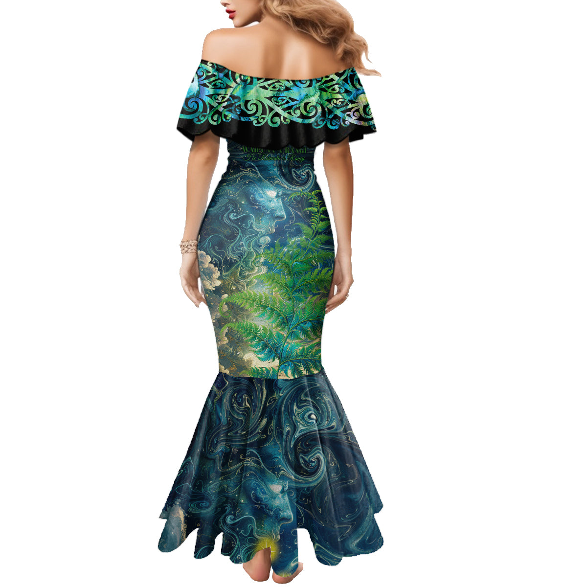 New Zealand Matariki Waipuna-a-rangi Family Matching Mermaid Dress and Hawaiian Shirt He Roimata o Rangi LT9 - Polynesian Pride