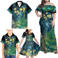 New Zealand Matariki Waipuna-a-rangi Family Matching Off Shoulder Maxi Dress and Hawaiian Shirt He Roimata o Rangi LT9 - Polynesian Pride