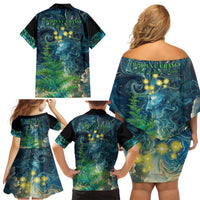 New Zealand Matariki Waipuna-a-rangi Family Matching Off Shoulder Short Dress and Hawaiian Shirt He Roimata o Rangi LT9 - Polynesian Pride