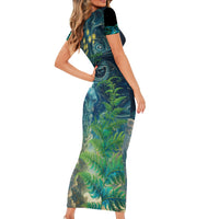 New Zealand Matariki Waipuna-a-rangi Family Matching Short Sleeve Bodycon Dress and Hawaiian Shirt He Roimata o Rangi LT9 - Polynesian Pride
