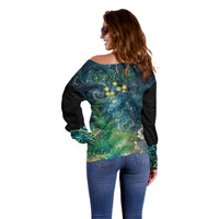 New Zealand Matariki Waipuna-a-rangi Off Shoulder Sweater He Roimata o Rangi