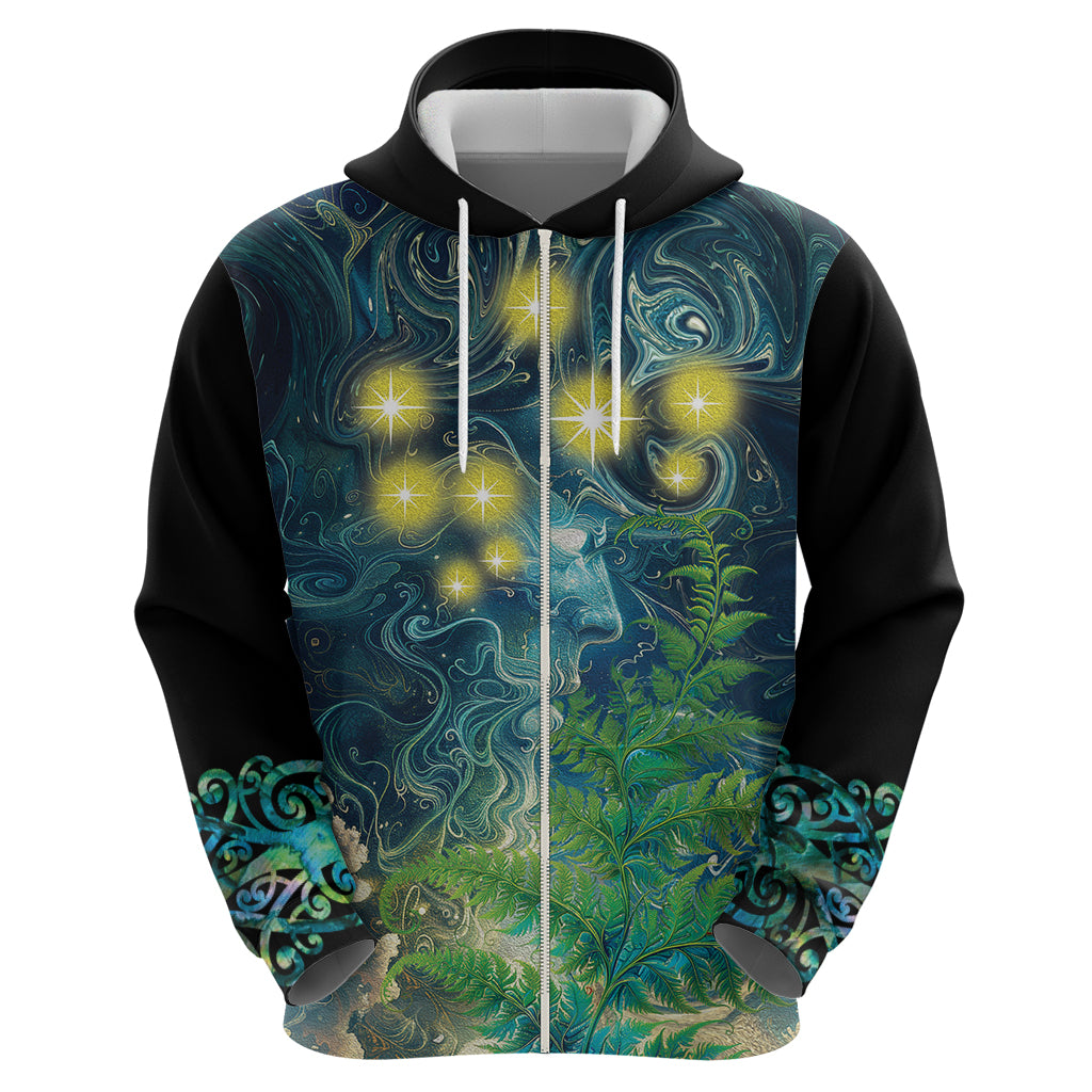 New Zealand Matariki Waipuna-a-rangi Zip Hoodie He Roimata o Rangi LT9 - Polynesian Pride