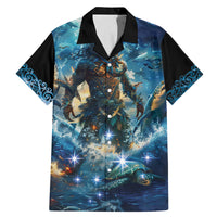 New Zealand Matariki Waita Family Matching Mermaid Dress and Hawaiian Shirt The Way Of The Water LT9 Dad's Shirt - Short Sleeve Black - Polynesian Pride