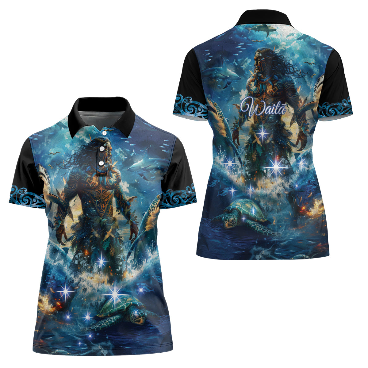 New Zealand Matariki Waita Women Polo Shirt The Way Of The Water