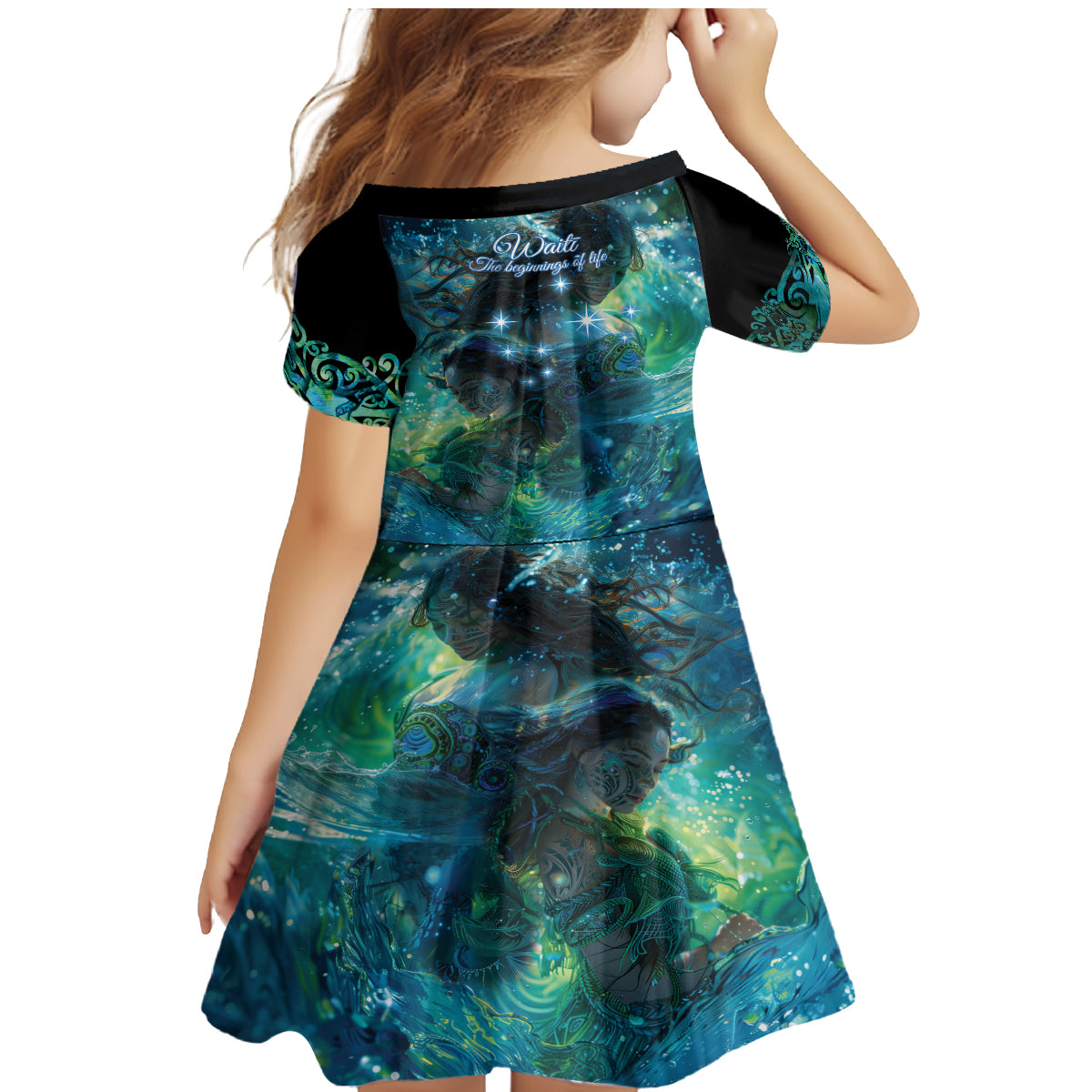 New Zealand Matariki Waiti Family Matching Mermaid Dress and Hawaiian Shirt The Beginnings Of Life LT9 - Polynesian Pride