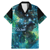 New Zealand Matariki Waiti Family Matching Mermaid Dress and Hawaiian Shirt The Beginnings Of Life LT9 Dad's Shirt - Short Sleeve Black - Polynesian Pride