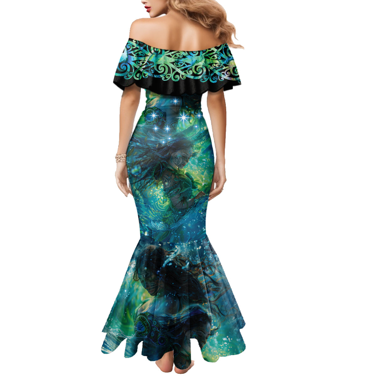 New Zealand Matariki Waiti Family Matching Mermaid Dress and Hawaiian Shirt The Beginnings Of Life LT9 - Polynesian Pride