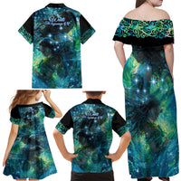 New Zealand Matariki Waiti Family Matching Off Shoulder Maxi Dress and Hawaiian Shirt The Beginnings Of Life LT9 - Polynesian Pride