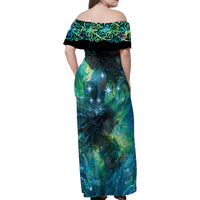 New Zealand Matariki Waiti Family Matching Off Shoulder Maxi Dress and Hawaiian Shirt The Beginnings Of Life LT9 - Polynesian Pride