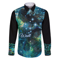 New Zealand Matariki Waiti Family Matching Tank Maxi Dress and Hawaiian Shirt The Beginnings Of Life LT9 Dad's Shirt - Long Sleeve Black - Polynesian Pride