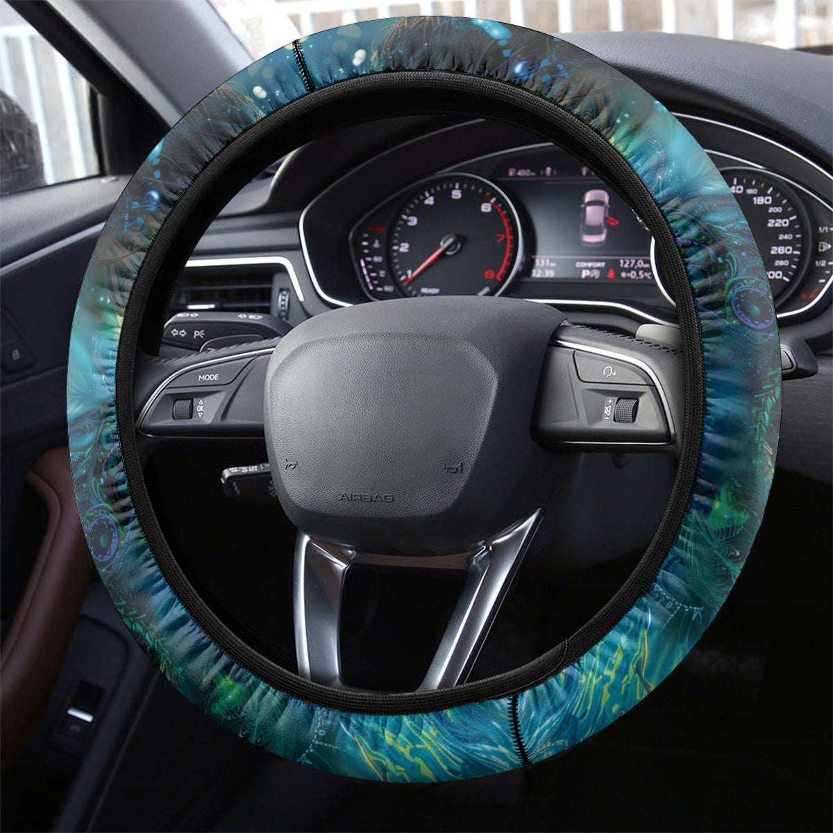 New Zealand Matariki Waiti Steering Wheel Cover The Beginnings Of Life LT9 - Polynesian Pride