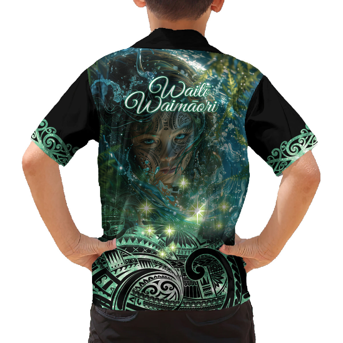 New Zealand Matariki Waiti Family Matching Off Shoulder Short Dress and Hawaiian Shirt Waimori and The Origin Of Life LT9 - Polynesian Pride
