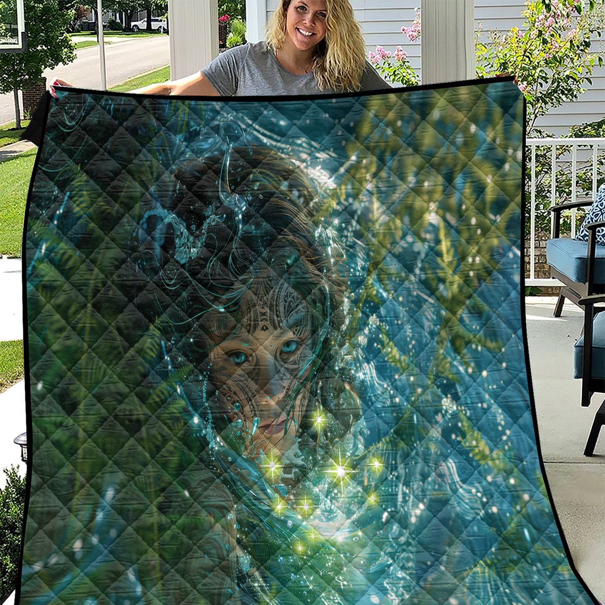 New Zealand Matariki Waiti Quilt Waimori and The Origin Of Life LT9 Black - Polynesian Pride
