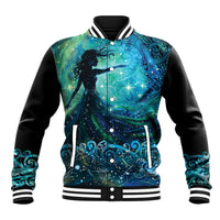 New Zealand Matariki Hiwa-i-te-rangi Baseball Jacket Titiro ki nga Whetu Wishing Star LT9 Unisex Black - Polynesian Pride