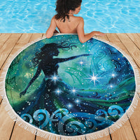 New Zealand Matariki Hiwa-i-te-rangi Beach Blanket Titiro ki nga Whetu Wishing Star LT9 - Polynesian Pride