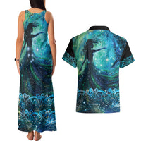 New Zealand Matariki Hiwa-i-te-rangi Couples Matching Tank Maxi Dress and Hawaiian Shirt Titiro ki nga Whetu Wishing Star LT9 - Polynesian Pride