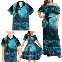 New Zealand Matariki Hiwa-i-te-rangi Family Matching Off Shoulder Maxi Dress and Hawaiian Shirt Titiro ki nga Whetu Wishing Star LT9 - Polynesian Pride