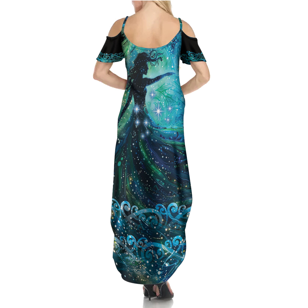 New Zealand Matariki Hiwa-i-te-rangi Family Matching Summer Maxi Dress and Hawaiian Shirt Titiro ki nga Whetu Wishing Star LT9 - Polynesian Pride