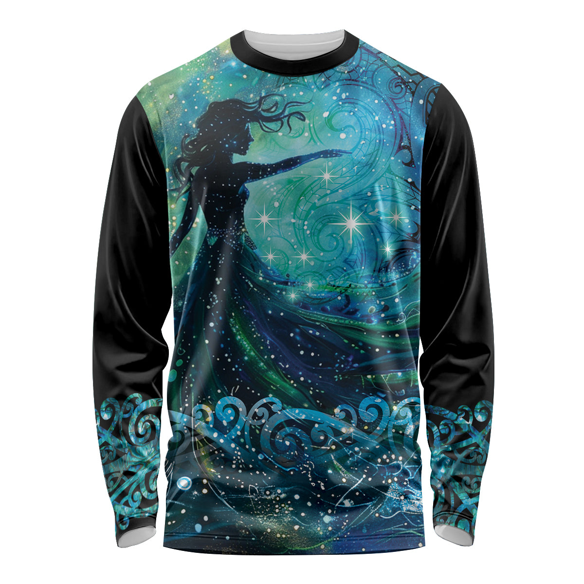 New Zealand Matariki Hiwa-i-te-rangi Long Sleeve Shirt Titiro ki nga Whetu Wishing Star LT9 Unisex Black - Polynesian Pride