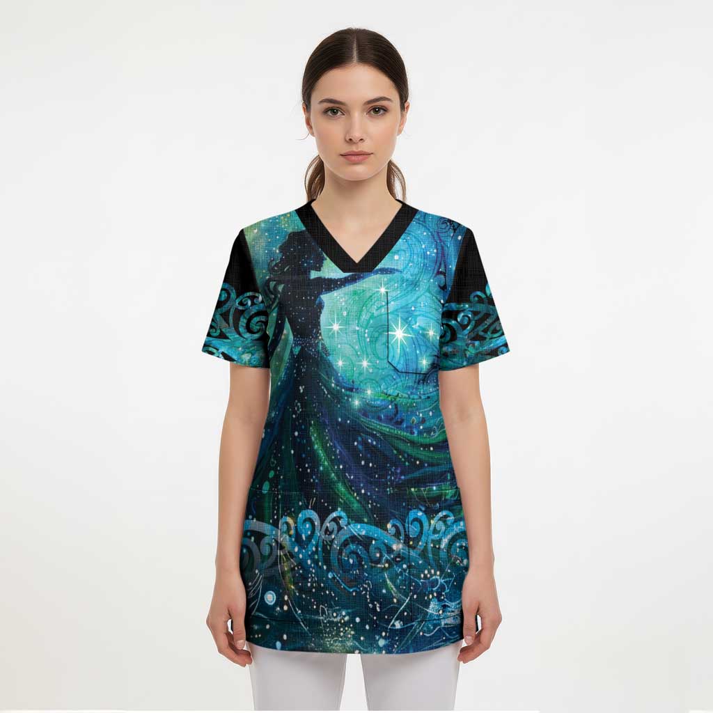 New Zealand Matariki Hiwa-i-te-rangi Scrub Top Titiro ki nga Whetu Wishing Star - Polynesian Pride