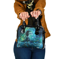 New Zealand Matariki Hiwa-i-te-rangi Shoulder Handbag Titiro ki nga Whetu Wishing Star LT9 One Size Black - Polynesian Pride