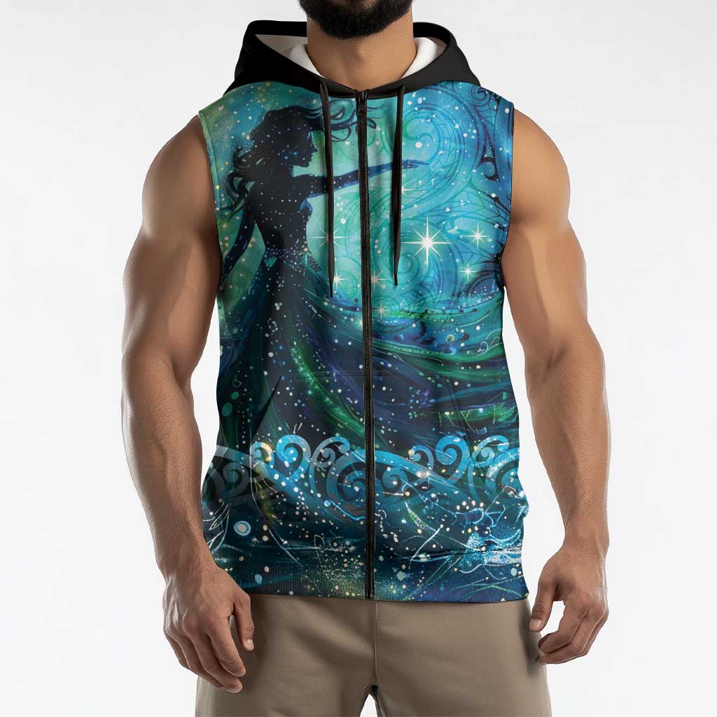 New Zealand Matariki Hiwa-i-te-rangi Sleeveless Zip Hoodie Titiro ki nga Whetu Wishing Star LT9 - Polynesian Pride